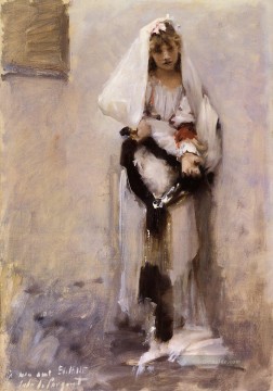  bett - Ein Pariser Bettler Mädchen Porträt John Singer Sargent
